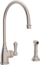 Single Handle Kitchen Faucet with Side Spray in Satin Nickel