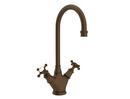 1-Hole Deckmount Bar Faucet with Double Cross Handle in English Bronze