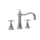 Perrin & Rowe&reg; Satin Nickel 1.2 gpm 3-Hole Widespread Lavatory Faucet with Double Cross Handle 
