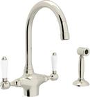 Two Handle Kitchen Faucet with Side Spray in Polished Nickel