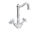 1-Hole Deckmount Bar Faucet with Double Five Spoke Handle in Polished Chrome