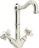 ROHL&reg; Polished Nickel 1-Hole Deckmount Bar Faucet with Double Five Spoke Handle 