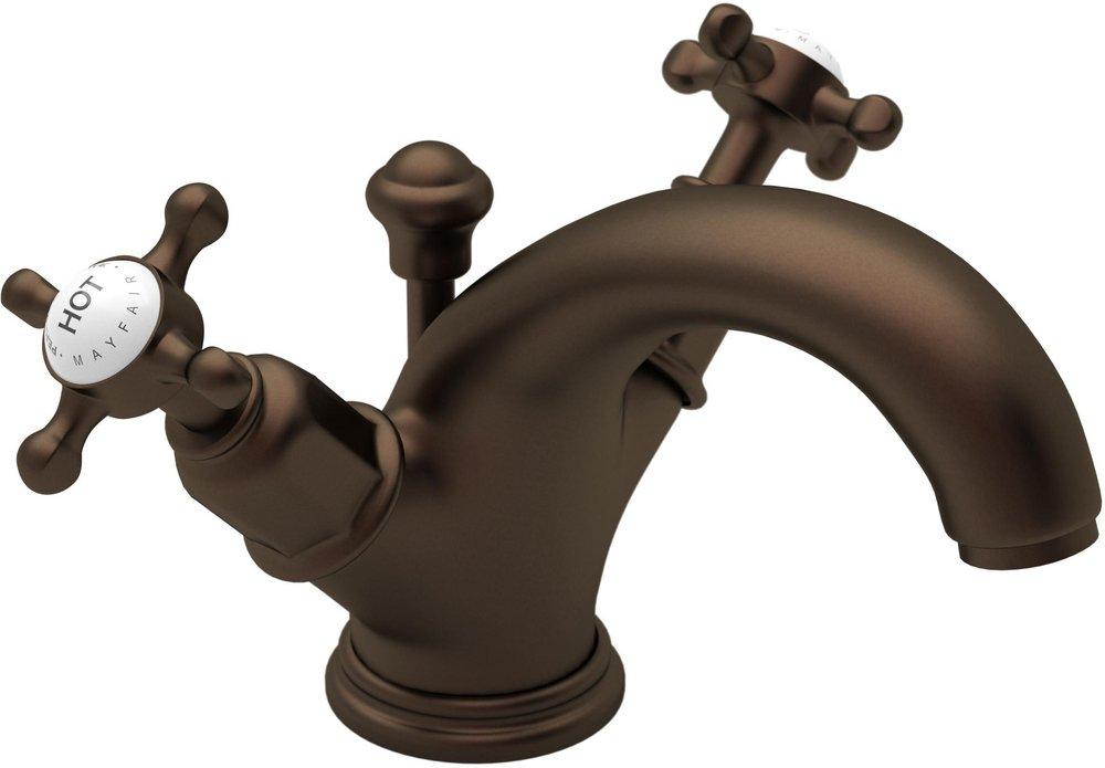 Perrin & Rowe&reg; English Bronze Two Handle Widespread Bathroom Sink Faucet Cross Handle 