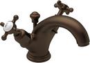 Perrin & Rowe&reg; English Bronze Two Handle Widespread Bathroom Sink Faucet Cross Handle 
