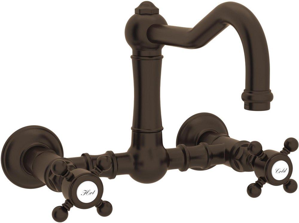 ROHL&reg; Tuscan Brass Two Handle Bridge Kitchen Faucet 