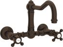 Two Handle Bridge Kitchen Faucet in Tuscan Brass