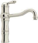 1-Hole Kitchen Faucet with Single Metal Lever Handle in Polished Nickel