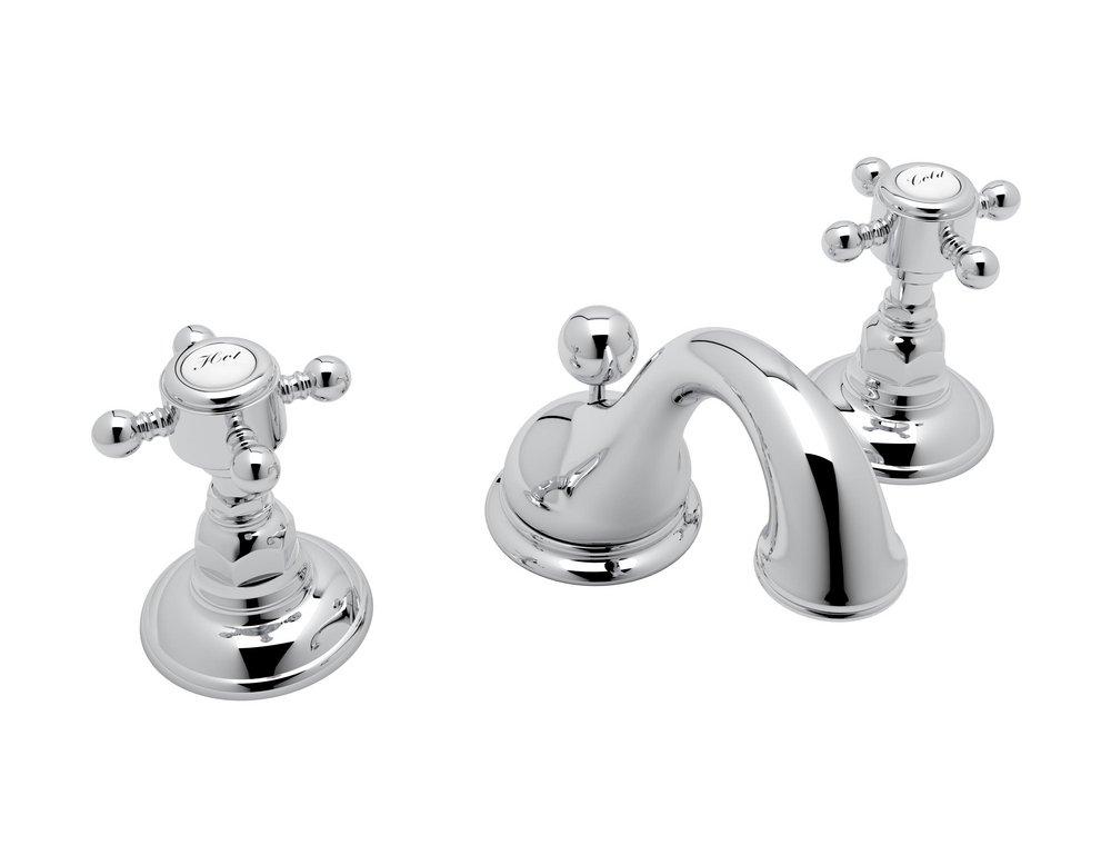ROHL&reg; Polished Chrome Two Handle Widespread Bathroom Sink Faucet 