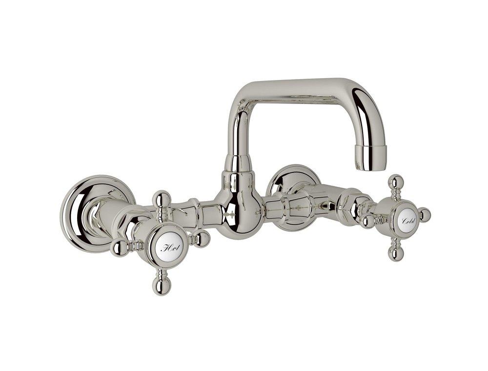 ROHL&reg; Polished Nickel Two Handle Bridge Bathroom Sink Faucet 