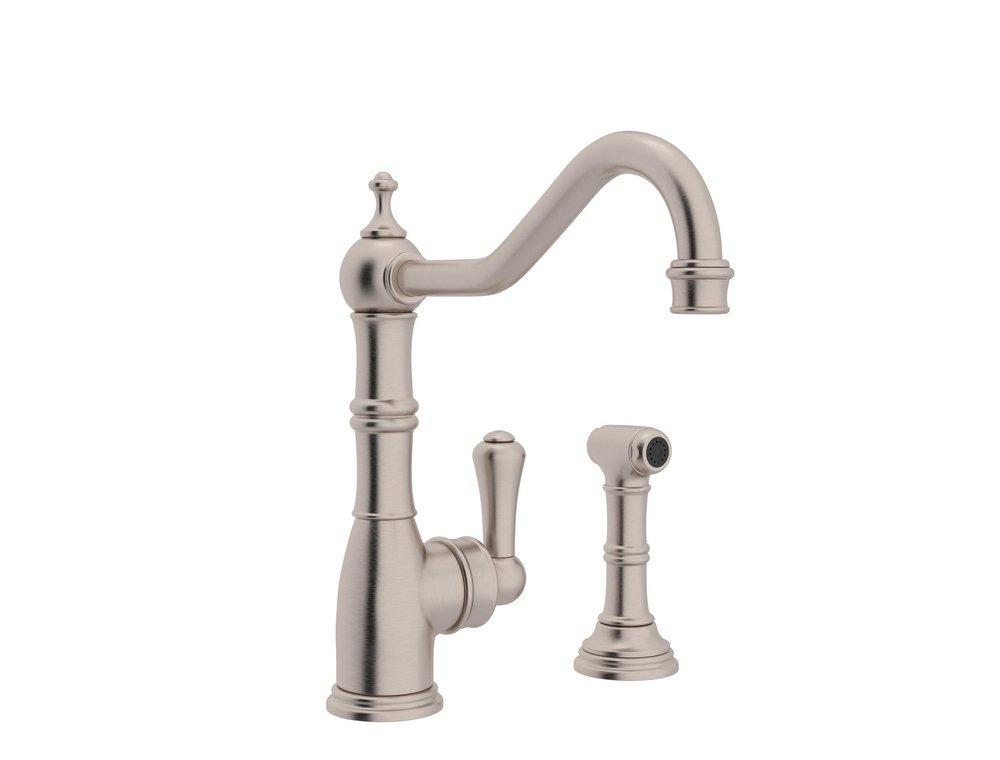 Perrin & Rowe Satin Nickel Single Handle Kitchen Faucet 
