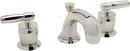 Deckmount Widespread Bathroom Sink Faucet with Double Metal Lever Handle in Polished Nickel