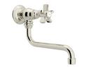 2.5 gpm Wall Mount Pot Filler with Single Cross Handle in Polished Nickel