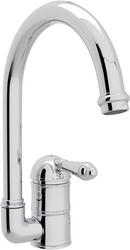 1-Hole Column Spout Kitchen Faucet with Single Metal Lever Handle in Polished Chrome