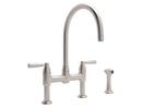 Perrin & Rowe Satin Nickel Two Handle Bridge Kitchen Faucet 