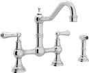 Perrin & Rowe Polished Chrome Two Handle Bridge Kitchen Faucet 