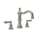 Perrin & Rowe Satin Nickel Two Handle Widespread Bathroom Sink Faucet 