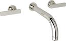Wall Mount Bathroom Sink Faucet with Two Lever Handle in Polished Nickel