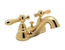 ROHL&reg; Inca Brass Deckmount Bathroom Sink Faucet with Double Metal Lever Handle 