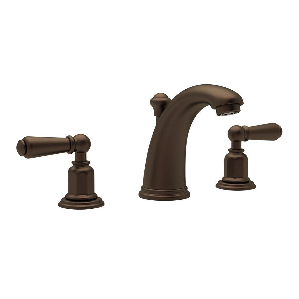 Perrin & Rowe&reg; English Bronze 1.2 gpm 3-Hole Widespread Lavatory Faucet with Double Lever Handle and 4 in. Spout Height 