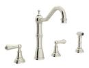 Perrin & Rowe&reg; Polished Nickel 1.5 gpm 4-Hole Double Lever Handle Kitchen Faucet 
