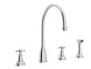 Perrin & Rowe&reg; Polished Chrome 4-Hole Column Spout Kitchen Faucet with Double Cross Handle 