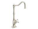 0.5 gpm 1-Hole Column Spout Filter Faucet with Single Cross Handle and Swivel Spout in Polished Nickel