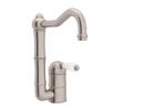 1-Hole Deckmount Bar Faucet with Single Lever Handle in Satin Nickel