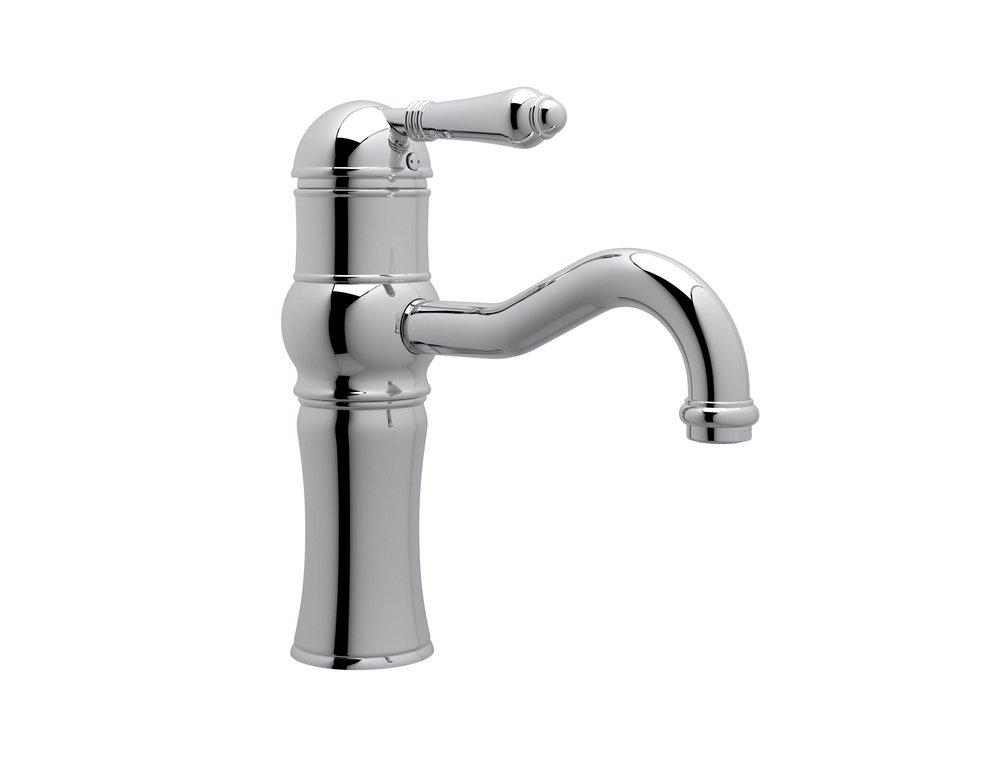 ROHL&reg; Chrome Deckmount Bathroom Sink Faucet with Single Metal Lever Handle 