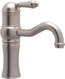 ROHL® Satin Nickel Deckmount Bathroom Sink Faucet with Single Metal Lever Handle
