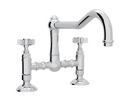 Bridge Kitchen Faucet with Double Cross Handle in Polished Chrome