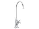 1.8 gpm 1-Hole Filter Faucet with Single Cross Handle and C-Spout in Polished Chrome
