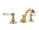 Two Handle Widespread Bathroom Sink Faucet in Inca Brass