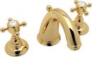 ROHL&reg; Inca Brass Deckmount Widespread Bathroom Sink Faucet with Double Crystal Cross Handle 