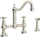 Perrin & Rowe Polished Nickel Two Handle Bridge Kitchen Faucet 