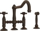 ROHL&reg; Tuscan Brass Two Handle Bridge Kitchen Faucet 