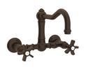Two Handle Bridge Kitchen Faucet in Tuscan Brass