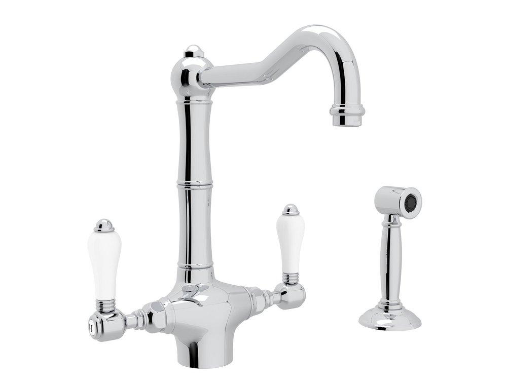 ROHL&reg; Chrome Two Handle Kitchen Faucet 