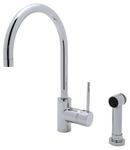 2-Hole Kitchen Faucet with Sidespray and Single Lever Handle in Satin Nickel