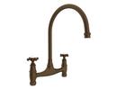 Perrin & Rowe English Bronze Two Handle Bridge Kitchen Faucet 