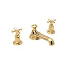 1.2 gpm 3-Hole Widespread Lavatory Faucet with Double Cross Handle and 5-1/2 in. Spout Reach in Inca Brass