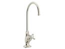 Kitchen Column Spout Filter Faucet with Single Cross Handle and 4-11/16 in. Spout Reach in Polished Nickel