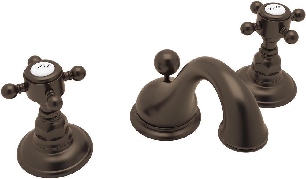 ROHL&reg; Tuscan Brass Two Handle Widespread Bathroom Sink Faucet 