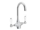 Two Handle Lever Bar Faucet in Polished Chrome