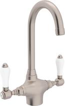 1.5 gpm Double Lever Handle Bar Faucet in Satin Nickel