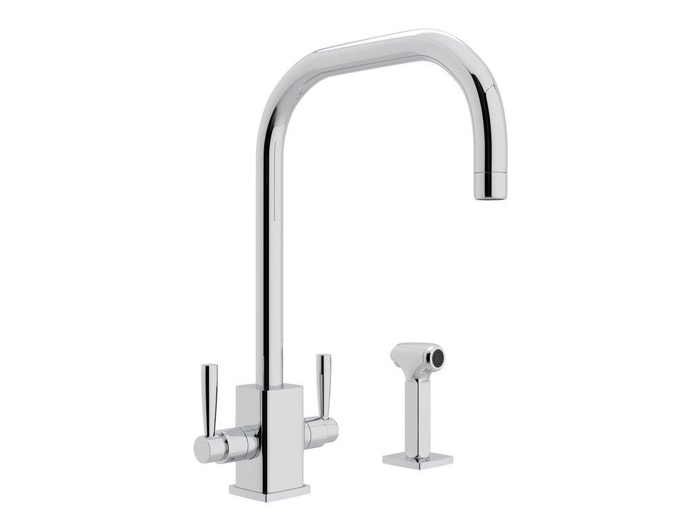 Perrin & Rowe Polished Chrome Two Handle Kitchen Faucet 