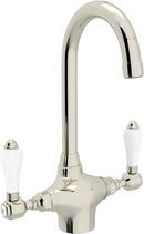 1.5 gpm Double Lever Handle Bar Faucet in Polished Nickel