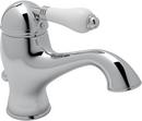 Deckmount Bathroom Sink Faucet with Single Porcelain Lever Handle in Polished Chrome