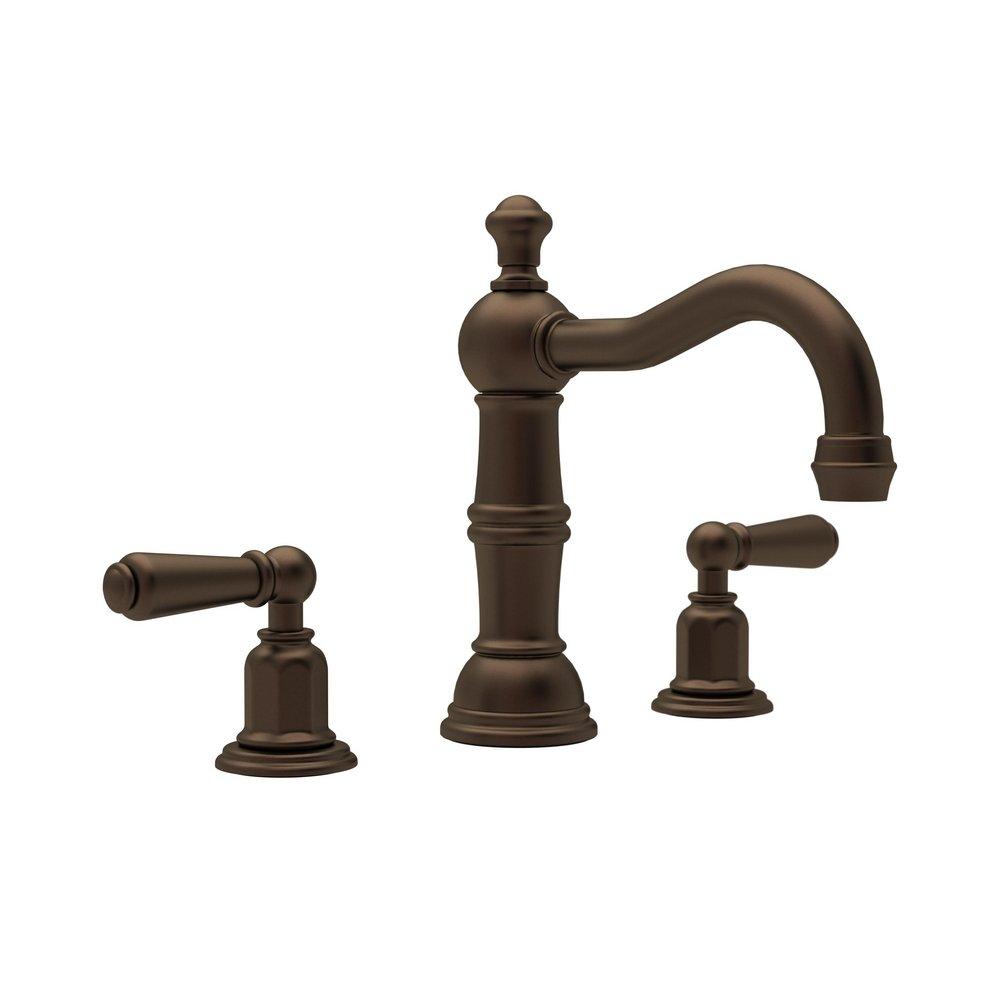 Perrin & Rowe English Bronze Two Handle Widespread Bathroom Sink Faucet 