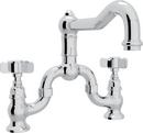 Bridge Kitchen Faucet with Double Five Spoke Handle in Polished Chrome