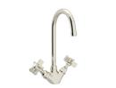 Bar Mixer with Double Five Spoke Handle in Polished Nickel
